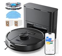 Lubluelu Robot Aspirador con Estación de Vacío 3 en 1, 4500Pa, con Función de Fregado, Navegación Láser, Control por App, 24 Zonas Restringidas, Ideal para Mascotas y Alfombras (SL68 Plus)