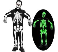Lubolee Déguisement Squelette Enfant，Deguisement Halloween Garcon Costume Squelette Briller la nuit d'Halloween -Déguisement halloween Enfant Pour Halloween et Carnaval (4-6 años)