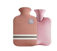 LUBOSE Botella de agua caliente, botella de agua caliente con cubierta, botella de agua caliente cubierta de lana, botella de agua caliente, compresa fría (1000ML, polvo de tejer)