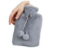 LUBOSE Hervidor caliente de las manos, hervidor caliente suave con la tapa, botella de agua caliente con la tapa, botella de agua caliente para los pies, botella de agua caliente juego de dos piezas (1000ML, gris)