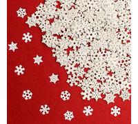 LUBOXIN 200 PCS Copos de Nieve Adornos de Copos de Nieve de Madera Blanco Confeti Copos de Nieve Decoración para Manualidades, Adornos de Mesa, Decoración de Invierno y Árbol de Navidad (20mm)