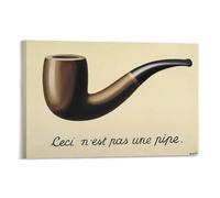 LUBOYANG Póster artístico de Ceci N'est Pas Une Pipe de René Magritte; póster impreso en lienzo para pared, pintura decorativa, marco; 30 x 45 cm