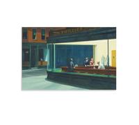 LUBOYANG Póster artístico de Edward Hopper Nighthawks, lienzo impreso, pintura decorativa para pared, sin marco, 40 x 60 cm