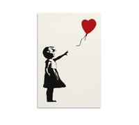 LUBOYANG Póster de graffiti callejero de Banksy con diseño de niña con globo, lienzo impreso, pintura decorativa, sin marco, 30 x 45 cm