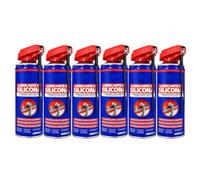 Lubricante de Silicona en Spray 400 ml, Multiusos con Cánula de Precisión, para Ventanas, Puertas Correderas, Guías, Plásticos y Gomas, Protección frente al Agua y la Humedad, Pack de 6