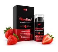 Lubricante Gel Vibrador Fresa 15ml - Gel Estimulante Líquido, Aroma y Sabor a Fresa, Besable, Efecto Sensitivo, Fácil Aplicación, Práctico Dosificador
