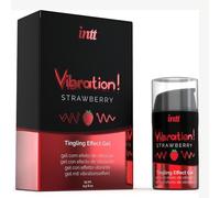 Lubricante Gel Vibrador Fresa 15ml - Gel Estimulante Líquido, Aroma y Sabor a Fresa, Besable, Efecto Sensitivo, Fácil Aplicación, Práctico Dosificador