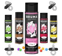 Lubricante íntimo con sabores |Aceite de masaje Efecto Calor 100 ml | Lubricante íntimo comestible | Gel para masajes eróticos | Para Parejas | Base agua Ultra Deslizante (Chicle)