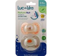 Luc et Léa Set Nature Nuit Chupete Silicona 0-6 m 2 uds