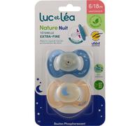 Luc et Léa Set Nature Nuit Chupete Silicona 6-18m 2uds