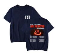 Luca Hanni Merch Love Me Better Tour - Camiseta de manga corta, ropa de calle unisex para el verano, azul marino, XL