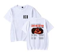 Luca Hanni Merch Love Me Better Tour - Camiseta de manga corta, ropa de calle unisex para el verano, blanco, M