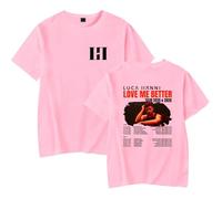 Luca Hanni Merch Love Me Better Tour - Camiseta de manga corta, ropa de calle unisex para el verano, rosa, XXL