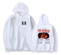 Luca Hanni Merch Love Me Better Tour Sudadera con capucha de manga larga para hombres y mujeres, merchandising, blanco, L