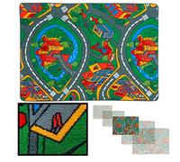 LucaHome - Alfombra Infantil Carretera, Juegos, Ciudad, alcolchada - Alfombra Infantil Plegable - Alfombra Juegos Circuito Coches con Base Antideslizante - Alfombra Carretera Coches 140 x 200cm