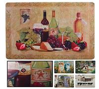 LucaHome - Alfombrilla acrílica con Base Antideslizante, Felpudo 51x75 Vino con impresión Muy Realista, Felpudo para Interior de casa y decoración