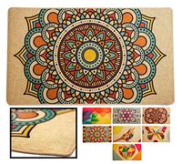 LUCA HOME - Alfombrilla Pasillo Novofloor Mandala 3 40x70cm - Antideslizante Alfombra - Tapetes para Sala - Alfombra Salon, felpudos de Interior, alfombras Pasillo