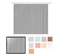 LUCA HOME - Cortina Puerta Exterior e Interior - Cortina de Puerta en PVC alumnio - Cortina fácil instalación - Evita Insectos y bichos (Gris Blanco, 120cm)