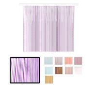 LUCA HOME - Cortina Puerta Exterior e Interior - Cortina de Puerta en PVC alumnio - Cortina fácil instalación - Evita Insectos y bichos (Transparente Lila, 120cm)