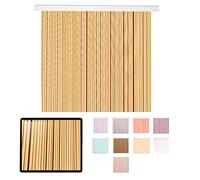 LUCA HOME - Cortina Puerta Exterior e Interior - Cortina de Puerta en PVC alumnio - Cortina fácil instalación - Evita Insectos y bichos (Beige Marron, 90cm)