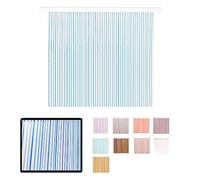 LUCA HOME - Cortina Puerta Exterior e Interior - Cortina de Puerta en PVC alumnio - Cortina fácil instalación - Evita Insectos y bichos (Transparente Azul, 90cm)