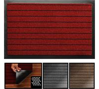 LUCA HOME - Felpudo Entrada a casa Nevada, Felpudo Entrada casa Antideslizante, Impermeable, Lavable, Antibacterias, Pasillo, Cocina, Dormitorio, Felpudo Interior y Exterior (Rojo, 90 x 150 cm)
