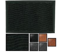 LUCA HOME - Felpudo Entrada casa de CIPRO Antideslizante, Felpudo, fácil Limpieza, Felpudo Absorbente alcolchado, Fepudo para Exterior e Interior (Negro Ondas, 45x75 cm)