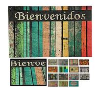 LUCA HOME - Felpudo Entrada casa de Goma-Flocada 40x70 cm Arizona Forma Base Antideslizante- fácil Limpieza- Felpudo Absorbente Acolchado- Fepudo para Exterior e Interior (Lineas)