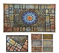 LUCA HOME - Felpudo Entrada casa de Goma-Flocada Texas 45x75 cm Forma Base Antideslizante- fácil Limpieza- Felpudo Absorbente Acolchado- Fepudo para Exterior e Interior (Flor)