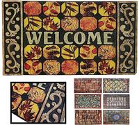 LUCA HOME - Felpudo Entrada casa de Goma-Flocada Texas 45x75 cm Forma Base Antideslizante- fácil Limpieza- Felpudo Absorbente Acolchado- Fepudo para Exterior e Interior (Cuadrados)