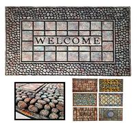 LucaHome - Felpudo Entrada casa de Goma-Flocada Texas 45x75 cm Forma Base Antideslizante- fácil Limpieza- Felpudo Absorbente Acolchado- Fepudo para Exterior e Interior (Welc Piedra)