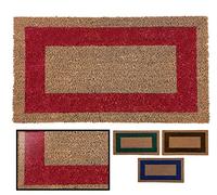 LUCA HOME - Felpudo Entrada casa - Felpudo Fibra de Coco Natural Antideslizante - Original y Elegante - Exterior e Interior - Resistente para hogar, Oficina, terraza y jardín (Rojo, 33 x 60 cm)