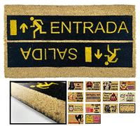 LUCA HOME - Felpudo Entrada casa Original y Divertido de Coco Natural - Felpudo Entrada Salida 40x70 - Ideal para Puertas de Exteriores Cubiertas, pasillos y entradas de hogares