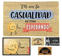 LUCA HOME - Felpudo Entrada casa Original y Divertido de Coco Natural - Felpudo Eres la casualidad 40x60 - Ideal para Puertas de Exteriores Cubiertas, pasillos y entradas de hogares