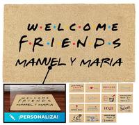 LUCA HOME - Felpudo Entrada casa Original y Divertido de Coco Natural - Felpudo Friends Personalizado 33x60 - Ideal para Puertas de Exteriores Cubiertas, pasillos y entradas de hogares