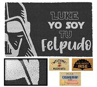 LUCA HOME - Felpudo Entrada casa Original y Divertido de Coco Natural - Felpudo Luke 40x60 - Ideal para Puertas de Exteriores Cubiertas, pasillos y entradas de hogares