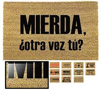 LUCA HOME - Felpudo Entrada casa Original y Divertido de Coco Natural - Felpudo Otra Vez tu 33x60 - Ideal para Puertas de Exteriores Cubiertas, pasillos y entradas de hogares