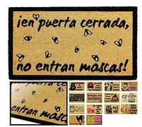 LucaHome - Felpudo Entrada casa Original y Divertido de Coco Natural - Felpudo Puerta cerra Moscas 40x70 - Ideal para Puertas de Exteriores Cubiertas, pasillos y entradas de hogares