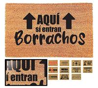 LucaHome - Felpudo Entrada casa Original y Divertido de Coco Natural - Felpudo si entran borrachos 33x60 - Ideal para Puertas de Exteriores Cubiertas, pasillos y entradas de hogares