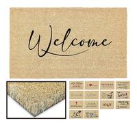 LUCA HOME - Felpudo Entrada casa Original y Divertido de Coco Natural - Felpudo Welcome 33x60 - Ideal para Puertas de Exteriores Cubiertas, pasillos y entradas de hogares