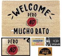 LUCA HOME - Felpudo Entrada casa Original y Divertido de Coco Natural - Felpudo Welcome no Mucho rato 40x60 - Ideal para Puerta Exterior o Pasillo, Entrada casa