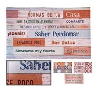 LUCA HOME - Felpudo Interior Frases Normas 80x150cm antifatiga PVC Antideslizante | Alfombra antifatiga Antideslizante para Cocina, Zonas humedas, Pasillo, salón, etc.. Acabado Premium