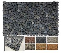 LUCA HOME - Felpudo Natural 100% de Piedra rústica Negra Artesanal Premium, felpudos ecológicos de Piedra Felpudo Entrada casa Ideal para Exterior y Decorar