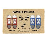 LUCA HOME - Felpudo Personalizado Entrada Casa - Regalos Originales - Felpudo de Coco 40x70cm Personalizable con 5 Nombres - Felpudos Personalizados y Originales