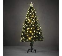 Luca Lighting Mercury - Árbol de Fibra óptica, 185 LED, 8 Funciones, 150 x 65 cm, Color Verde y Blanco cálido