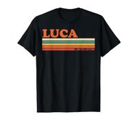 Luca Retro Personalizado Nombre Vintage Rayas Camiseta gráfica económica