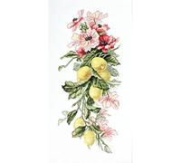 Luca-S B210 - Kit de punto de cruz contado, diseño de flores y limones