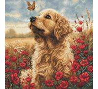 Luca-S BU5073 - Kit de punto de cruz para adultos con texto en inglés "Meeting in The Flowering Field" BU5073