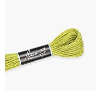 Luca-S Hilo de algodón trenzado para bordado a mano, madejas de 8 metros, color 275 / DMC 471 / Anchor 843, hilo de bordar, hilo de punto de cruz