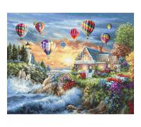 Luca-S Juego de tapices "Colección de oro globos sobre la bahía", patrón de cuen